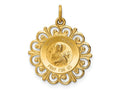FJC Finejewelers 14 kt Yellow Gold Saint Theresa Medal Charm 25 x 20 mm