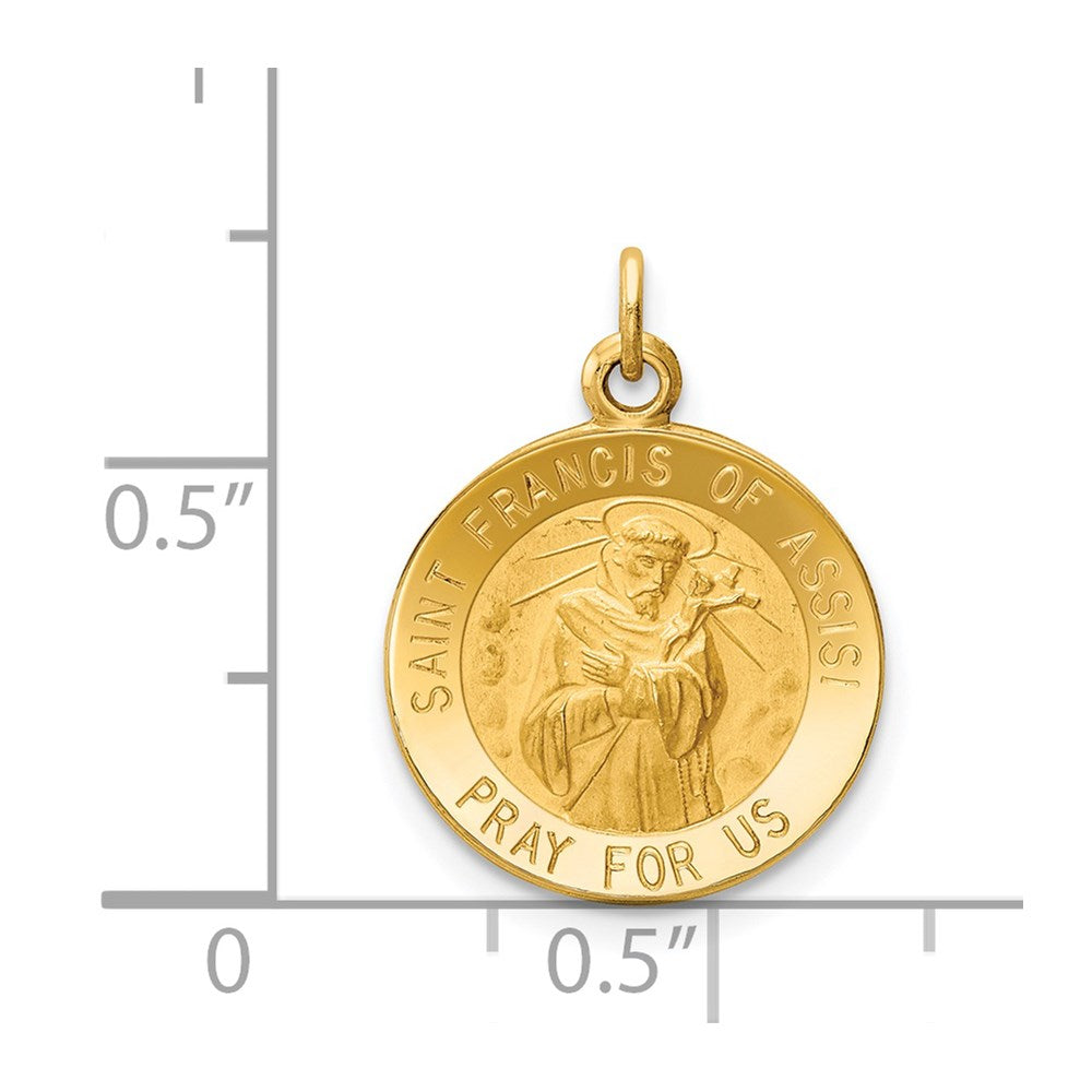 FJC Finejewelers 14 kt Yellow Gold Saint Francis of Assisi Medal Charm 23 x 15 mm