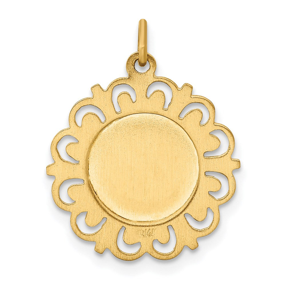FJC Finejewelers 14 kt Yellow Gold Saint Francis of Assisi Medal Charm 26 x 19 mm
