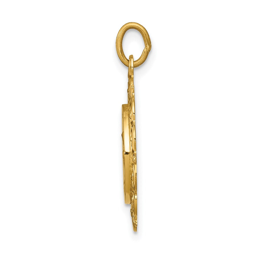 FJC Finejewelers 14 kt Yellow Gold Saint Anne Medal Charm 24 x 19 mm