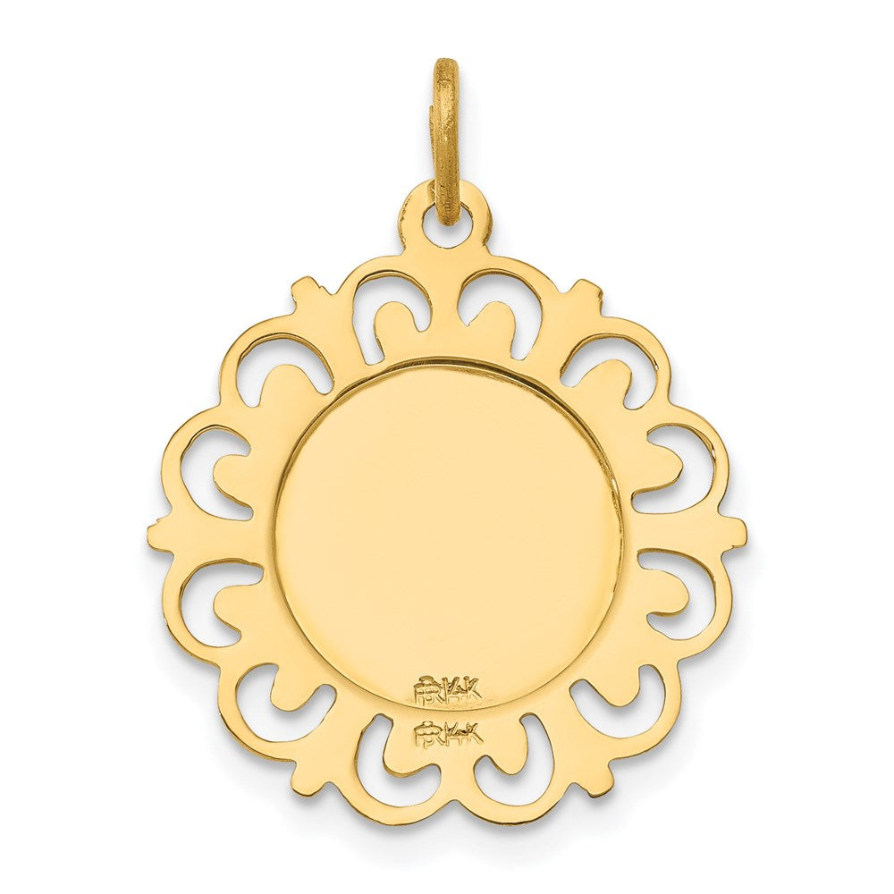 FJC Finejewelers 14 kt Yellow Gold Saint Anne Medal Charm 24 x 19 mm
