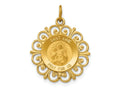 FJC Finejewelers 14 kt Yellow Gold Saint Anne Medal Charm 24 x 19 mm