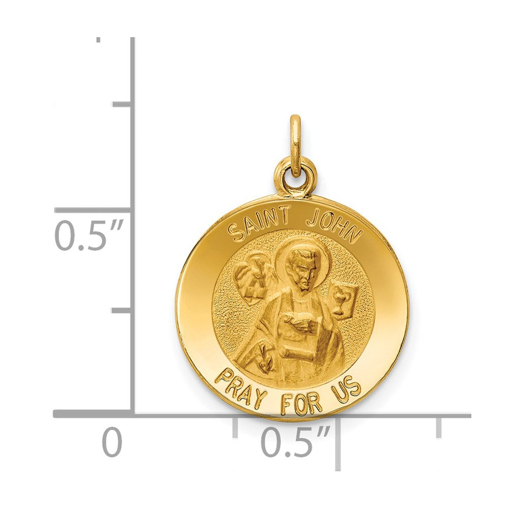 FJC Finejewelers 14 kt Yellow Gold Saint John Medal Charm 19 x 15 mm