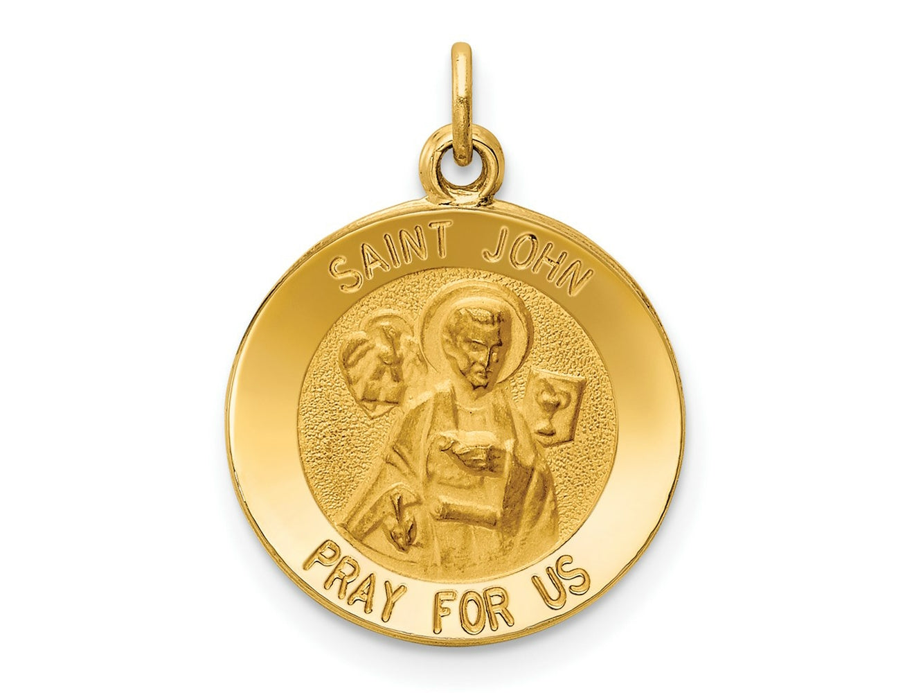 FJC Finejewelers 14 kt Yellow Gold Saint John Medal Charm 19 x 15 mm