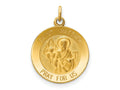 FJC Finejewelers 14 kt Yellow Gold Saint Matthew Medal Charm 23 x 15 mm