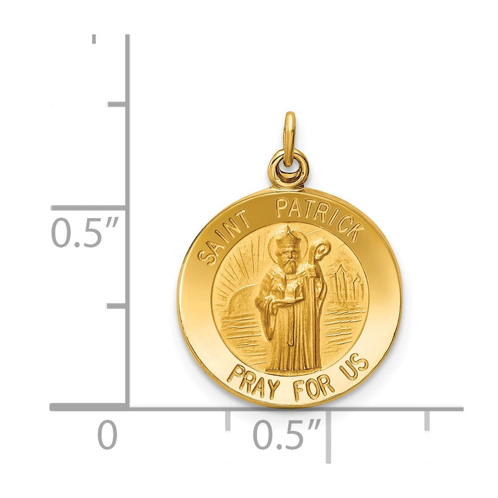 FJC Finejewelers 14 kt Yellow Gold Saint Patrick Medal Charm 23 x 15 mm
