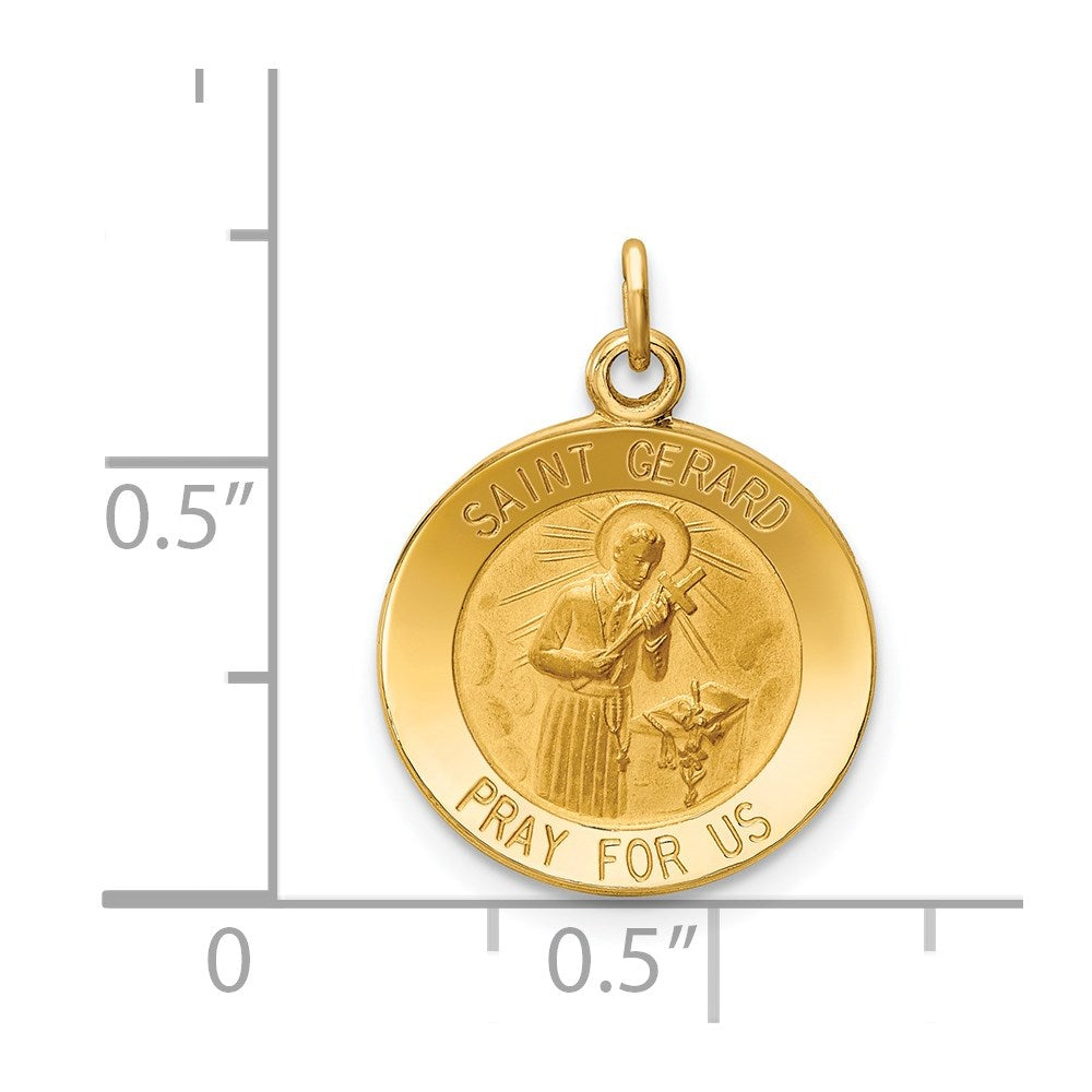FJC Finejewelers 14 kt Yellow Gold Saint Gerard Medal Charm 19 x 14 mm