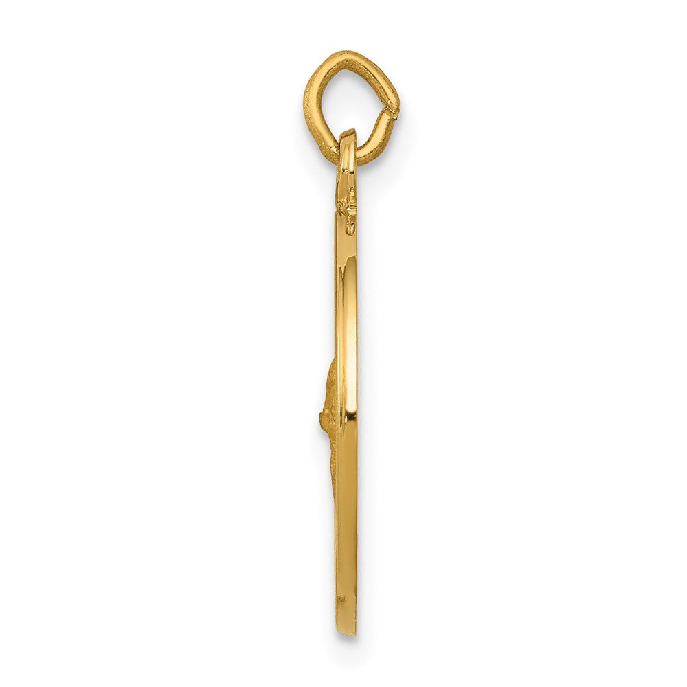 FJC Finejewelers 14 kt Yellow Gold Saint Gerard Medal Charm 19 x 14 mm