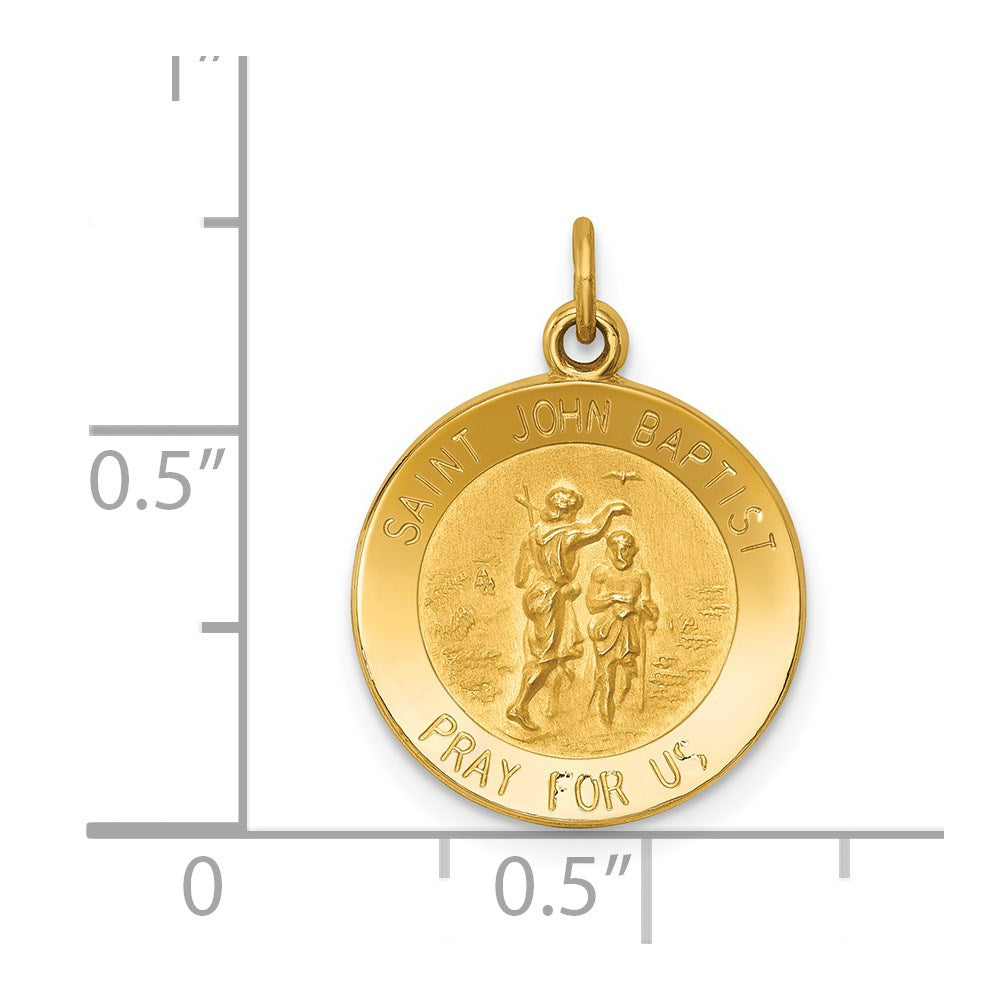 FJC Finejewelers 14 kt Yellow Gold Saint John Baptist Medal Charm 19 x 15 mm