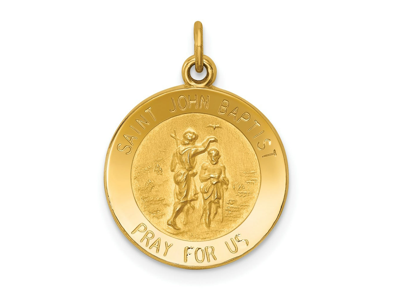 FJC Finejewelers 14 kt Yellow Gold Saint John Baptist Medal Charm 19 x 15 mm