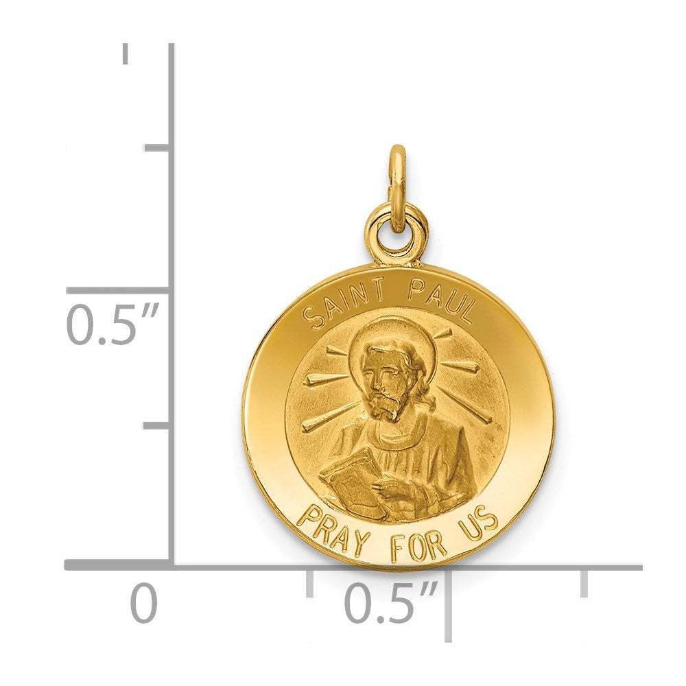 FJC Finejewelers 14 kt Yellow Gold Saint Paul Medal Charm 23 x 15 mm