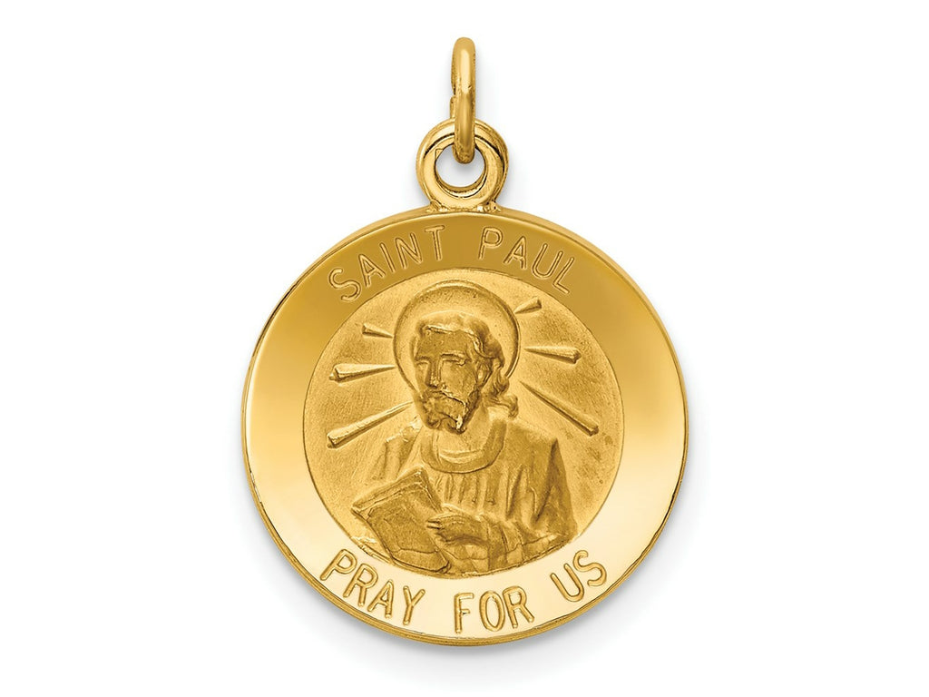 FJC Finejewelers 14 kt Yellow Gold Saint Paul Medal Charm 23 x 15 mm