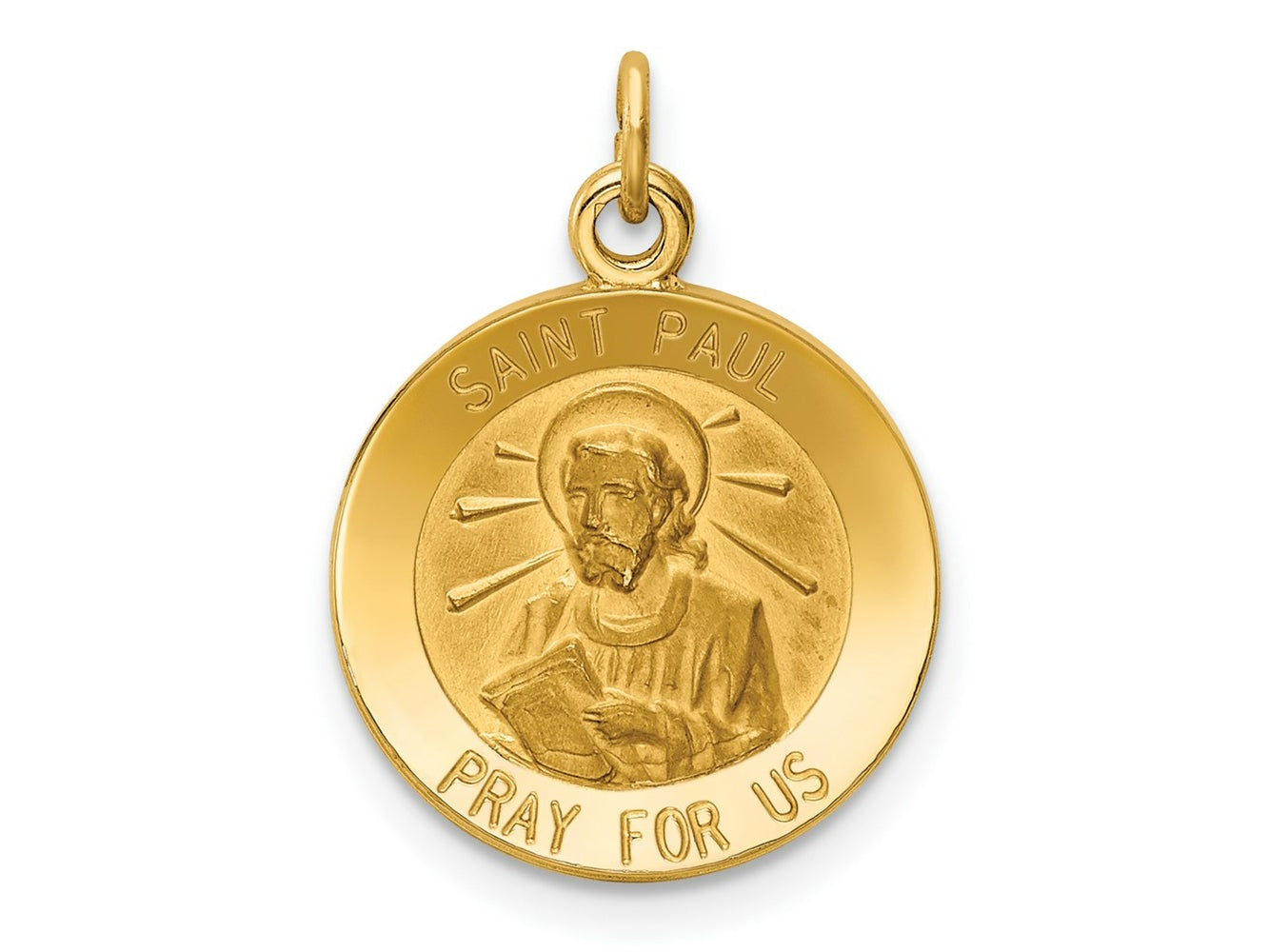 FJC Finejewelers 14 kt Yellow Gold Saint Paul Medal Charm 23 x 15 mm