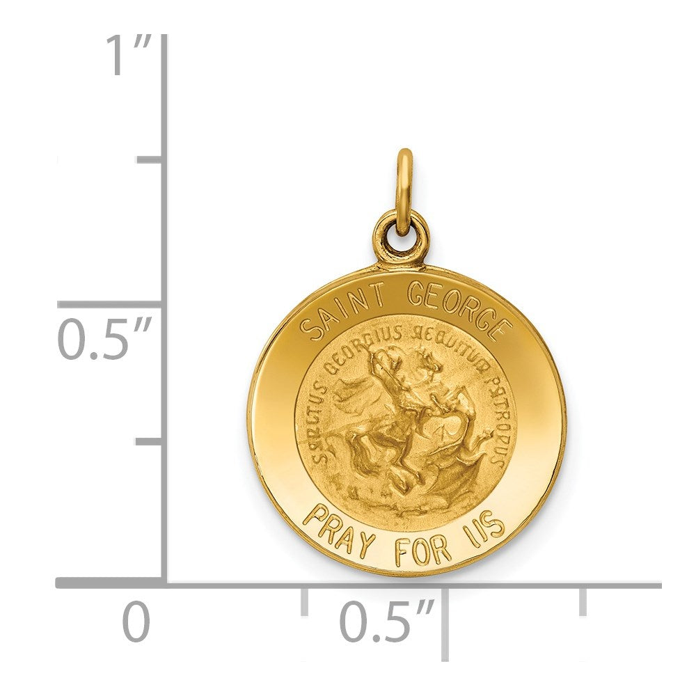 FJC Finejewelers 14 kt Yellow Gold Saint George Medal Charm 20 x 15 mm