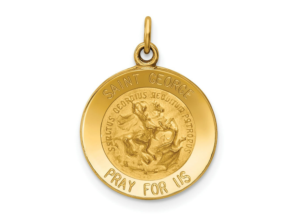 FJC Finejewelers 14 kt Yellow Gold Saint George Medal Charm 20 x 15 mm