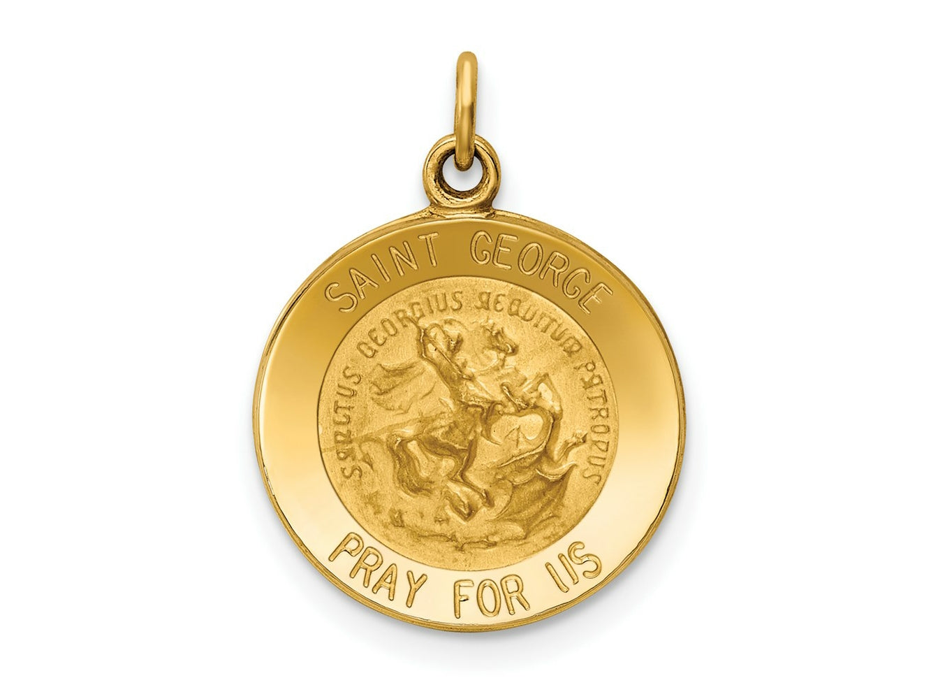 FJC Finejewelers 14 kt Yellow Gold Saint George Medal Charm 20 x 15 mm