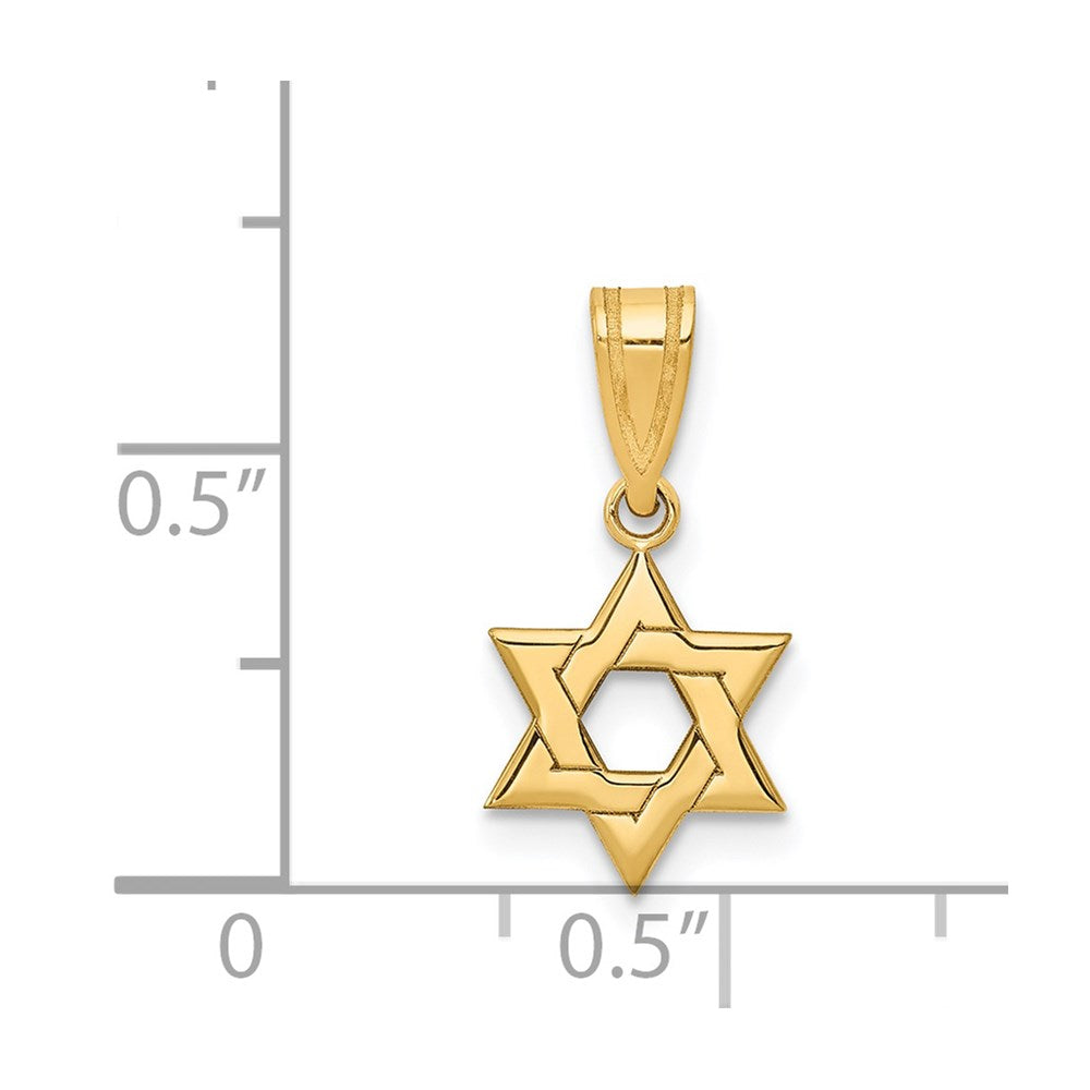 FJC Finejewelers 14 kt Yellow Gold Star of David Charm 17 x 10 mm