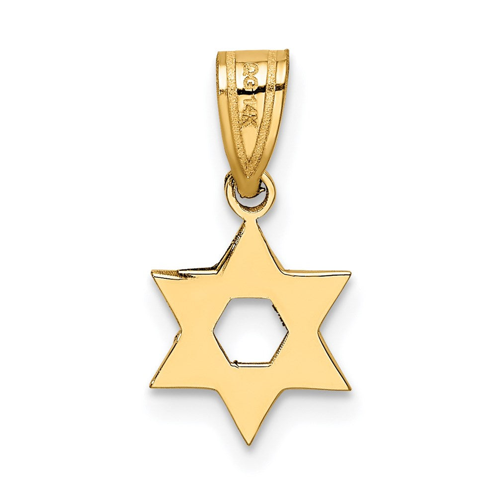 FJC Finejewelers 14 kt Yellow Gold Star of David Charm 17 x 10 mm