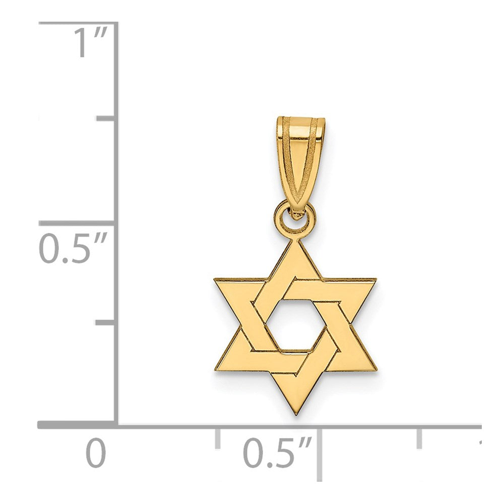 FJC Finejewelers 14 kt Yellow Gold Star of David Charm 18 x 11 mm