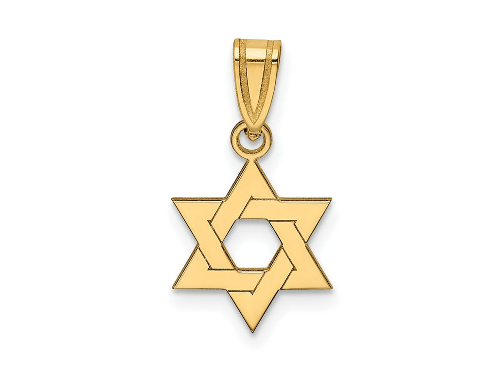 FJC Finejewelers 14 kt Yellow Gold Star of David Charm 18 x 11 mm
