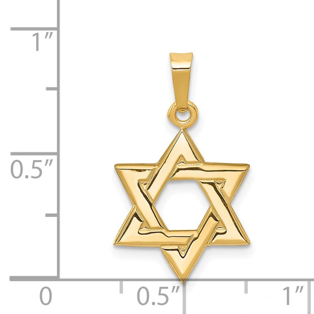 FJC Finejewelers 14 kt Yellow Gold Star of David Charm 23 x 13 mm