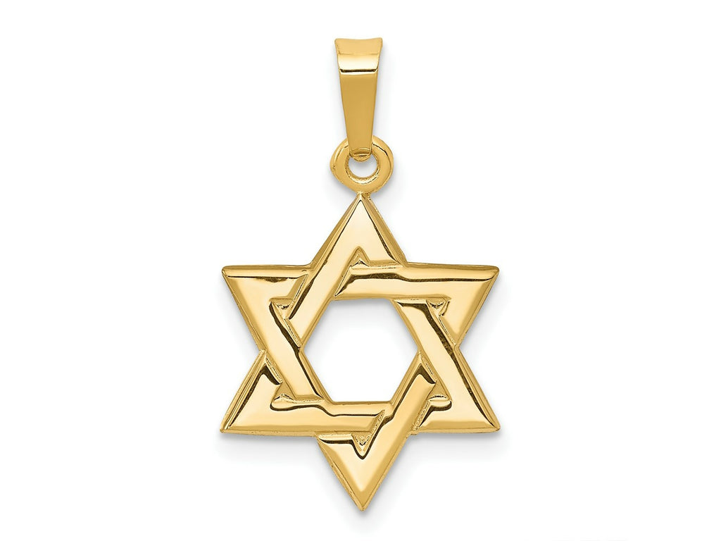 FJC Finejewelers 14 kt Yellow Gold Star of David Charm 23 x 13 mm