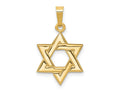 FJC Finejewelers 14 kt Yellow Gold Star of David Charm 23 x 13 mm