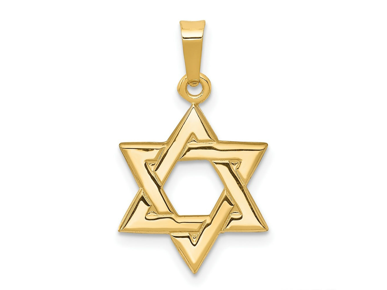 FJC Finejewelers 14 kt Yellow Gold Star of David Charm 23 x 13 mm