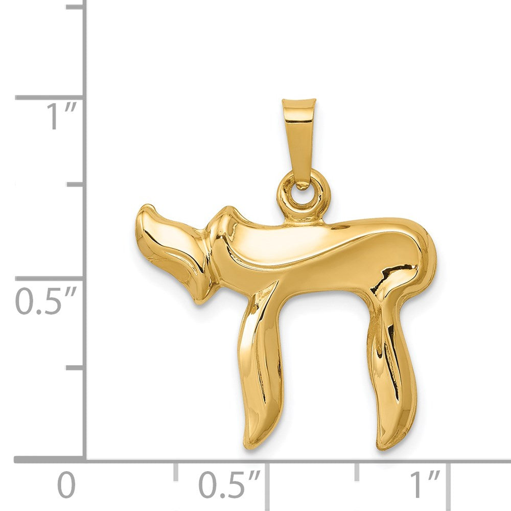 FJC Finejewelers 14 kt Yellow Gold Chai Charm 24 x 20 mm
