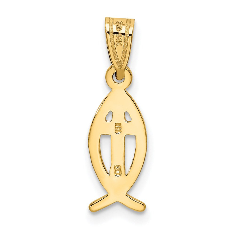 FJC Finejewelers 14 kt Yellow Gold Ichthus Fish Charm 21 x 7 mm