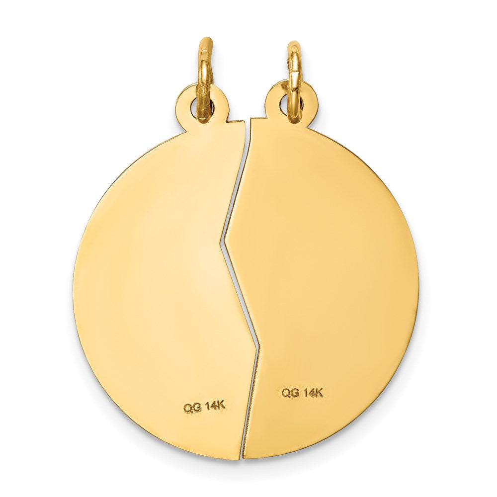FJC Finejewelers 14 kt Yellow Gold Mizpah 2-piece Charm 29 x 23 mm