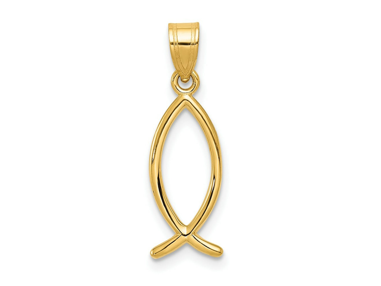 FJC Finejewelers 14 kt Yellow Gold Ichthus Fish Charm 23 x 8 mm