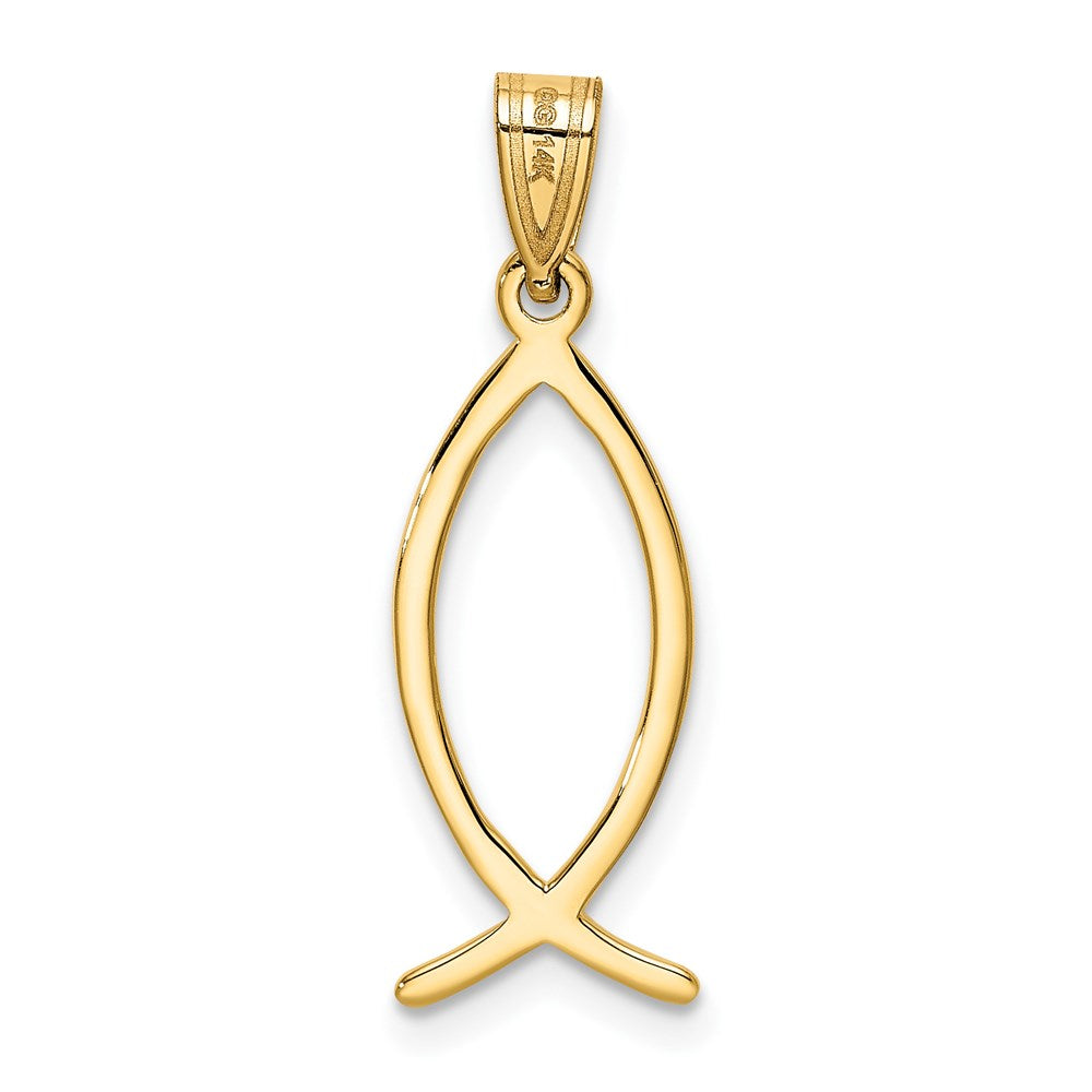 FJC Finejewelers 14 kt Yellow Gold Ichthus Fish Charm 26 x 9 mm