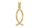 FJC Finejewelers 14 kt Yellow Gold Ichthus Fish Charm 26 x 9 mm