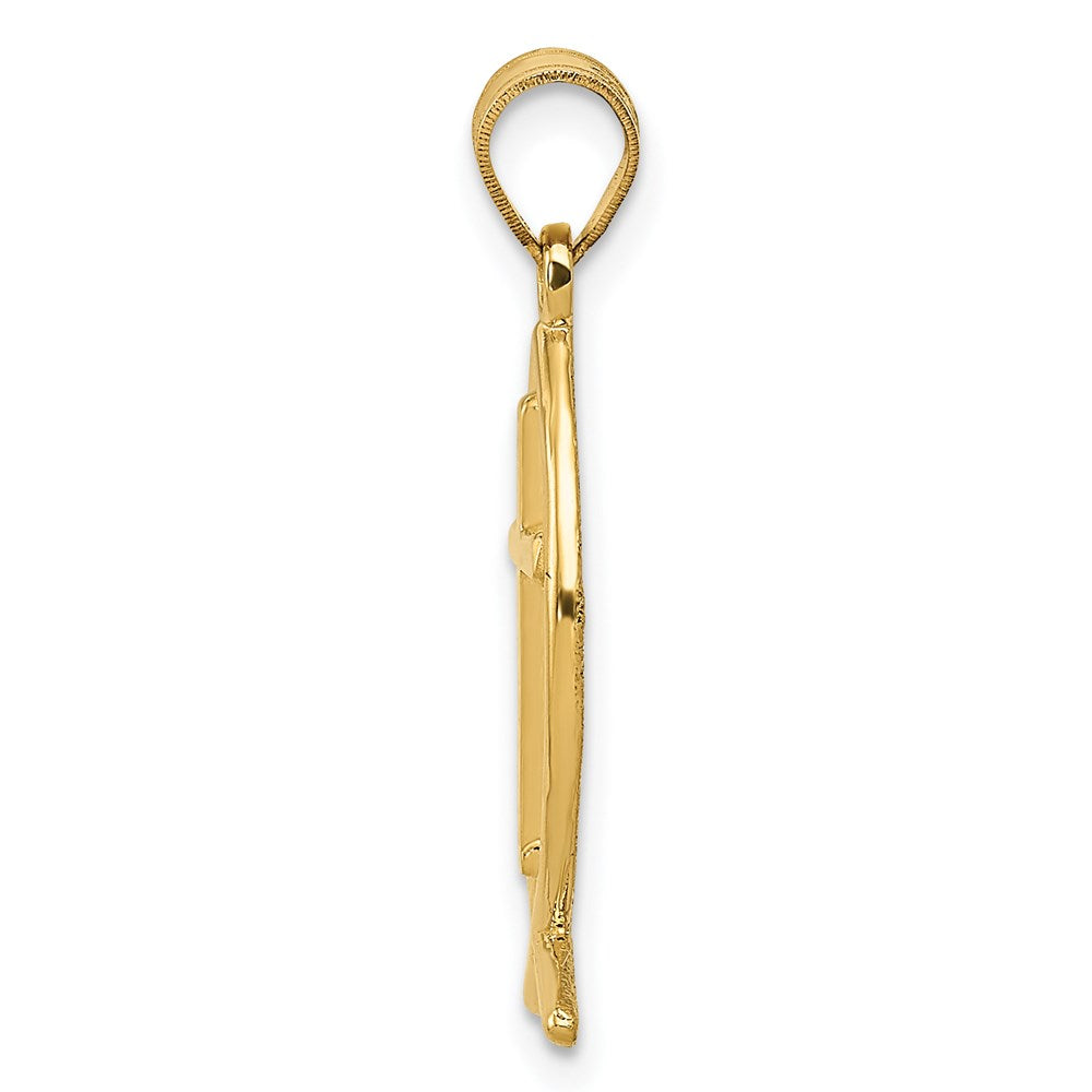 FJC Finejewelers 14 kt Yellow Gold Ichthus Fish Charm 26 x 9 mm