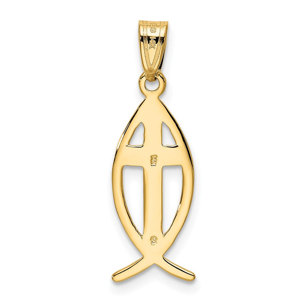 FJC Finejewelers 14 kt Yellow Gold Ichthus Fish Charm 26 x 9 mm