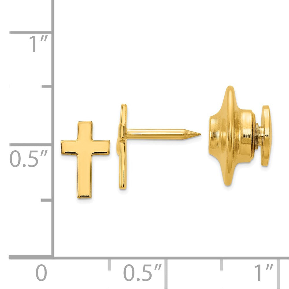 FJC Finejewelers 14 kt Yellow Gold Tie Clip Cross Tie Tac 10 x 5 mm