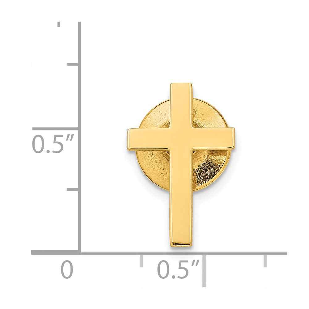FJC Finejewelers 14 kt Yellow Gold Tie Clip Polished Cross Tie Tac 18 x 12 mm