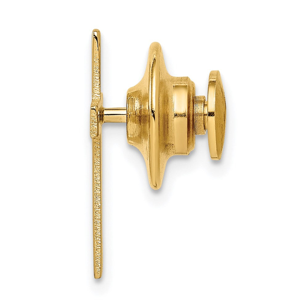FJC Finejewelers 14 kt Yellow Gold Tie Clip Polished Cross Tie Tac 18 x 12 mm