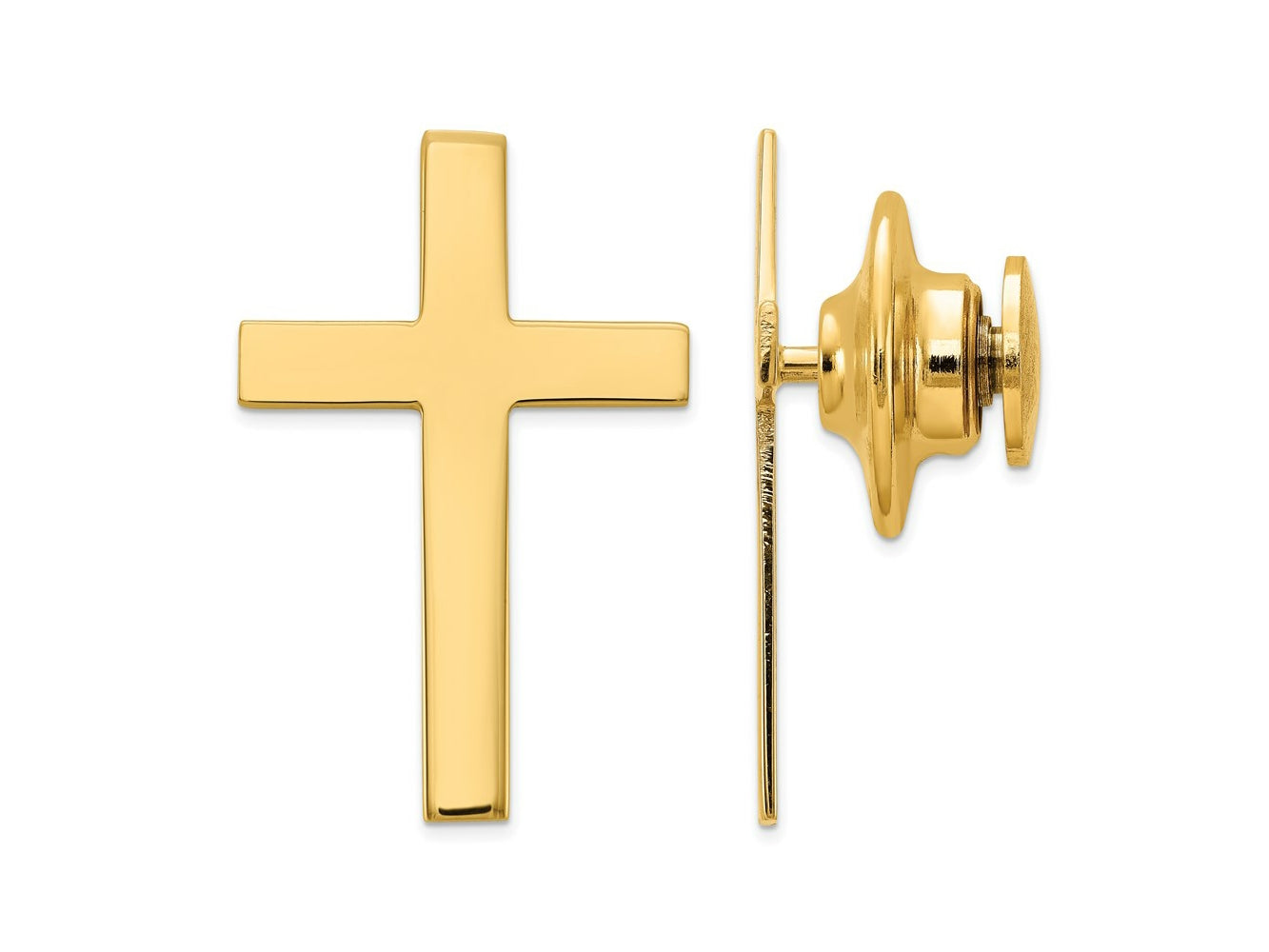 FJC Finejewelers 14 kt Yellow Gold Tie Clip Cross Tie Tac 22 x 15 mm