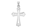 FJC Finejewelers 14 kt White Gold Budded Cross Charm 30 mm x 17 mm