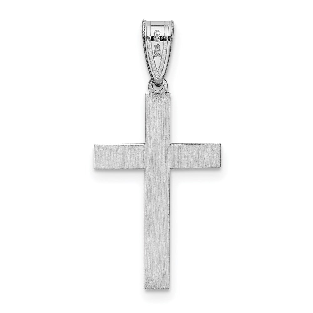 FJC Finejewelers 14 kt White Gold White Laser Etched Cross Charm 25 x 12 mm