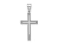 FJC Finejewelers 14 kt White Gold White Laser Etched Cross Charm 25 x 12 mm