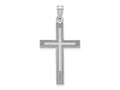 FJC Finejewelers 14 kt White Gold White Laser Etched Cross Charm 37 x 20 mm