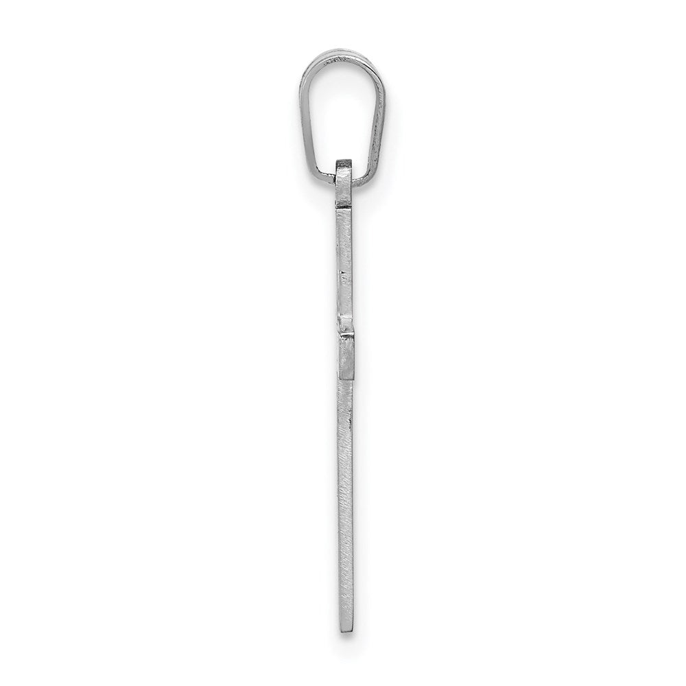 FJC Finejewelers 14 kt White Gold White Floral Cross Charm 25 x 12 mm
