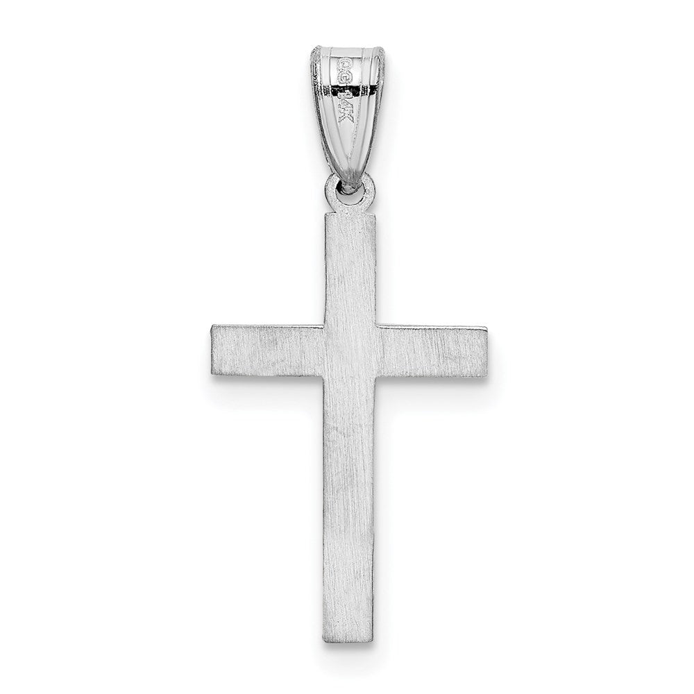 FJC Finejewelers 14 kt White Gold White Floral Cross Charm 25 x 12 mm