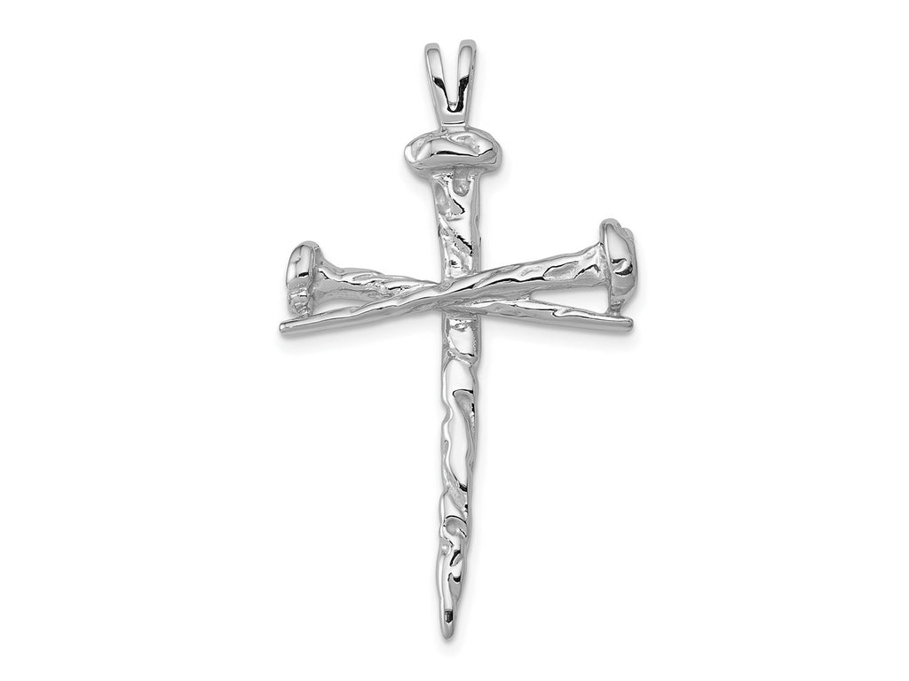 FJC Finejewelers 14 kt White Gold Nail Cross Charm 42 mm x 25 mm