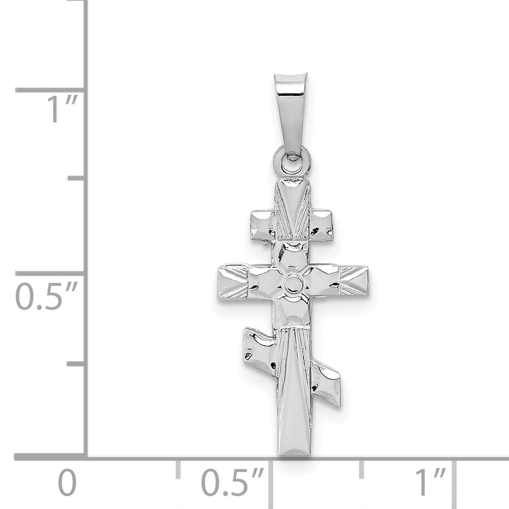 FJC Finejewelers 14 kt White Gold Eastern Orthodox Cross Charm 27 mm x 11 mm