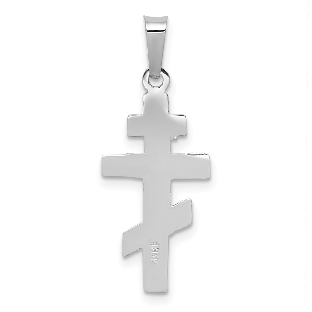 FJC Finejewelers 14 kt White Gold Eastern Orthodox Cross Charm 27 mm x 11 mm