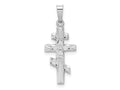 FJC Finejewelers 14 kt White Gold Eastern Orthodox Cross Charm 27 mm x 11 mm